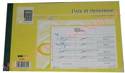 NOTE DI VARIAZIONE A DUE COPIE AUTORICALCANTI E5969A